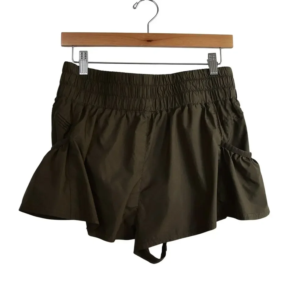Free People / FP Movement Olive Green Get your flirt on shorts size M